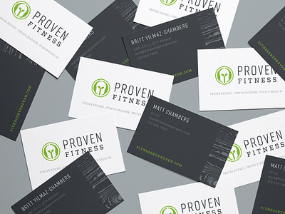 Proven Fitness Business Cards branding business cards design icon logo the curio co type vector