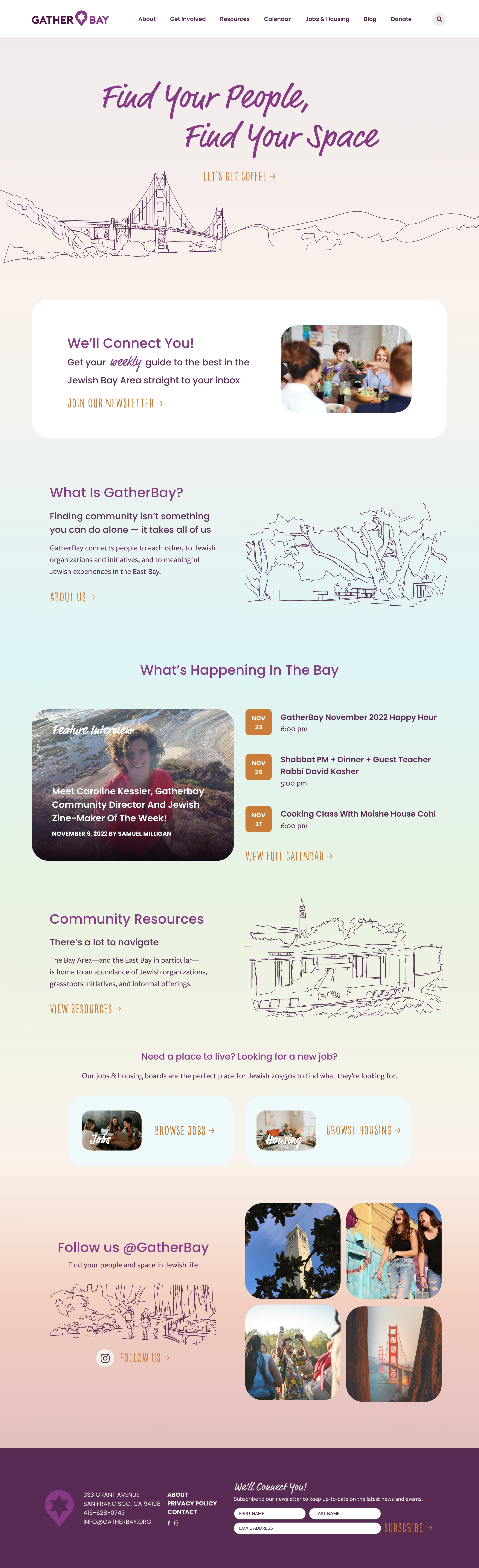 GatherBay Home Page branding design graphic design illustration ui web design