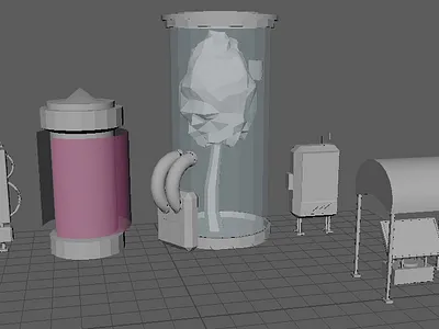 Street objects (sci-fi) 3d