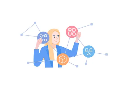 Сongratulations on international women's day! blondie connect create creation digital flat girl illustration manager system woman work