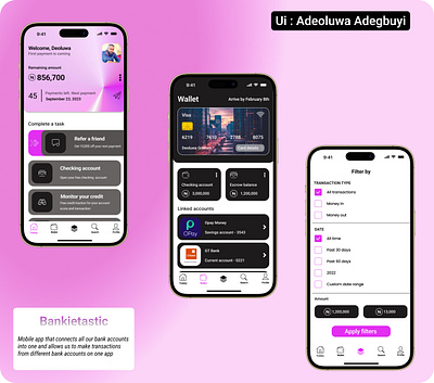 Bankitastic Mobile app branding fintech graphic design product ui uiux