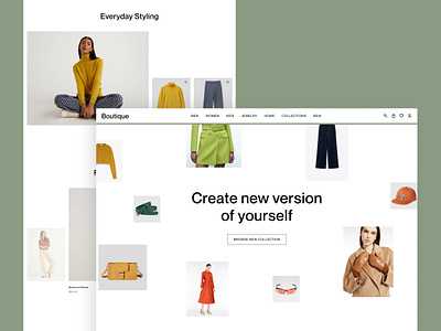 Fashion website brand clean clothes color colorful fashion home page minimalistic shop simple ui website