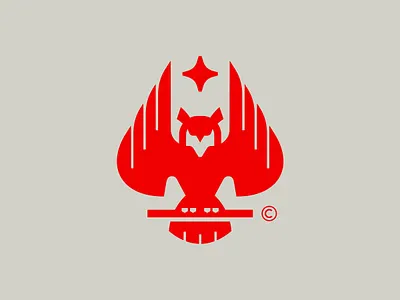 Owl Power animal bird branch forest hoot logo night owl power red sports star strong symbol wings wood woods
