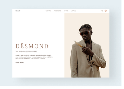 Linear Men's Luxury Wear clothing collection editorial fashion luxury men style minimal uiux website