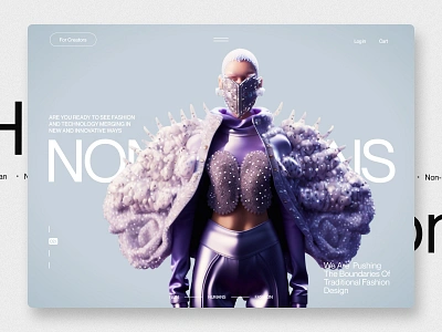 NON HUMANS 3D Website design 2023 website design 3d 3d art branding creative design design figma graphic design hero ui design landing page minimalistic design typography ui ux web webdesign website website with 3d art