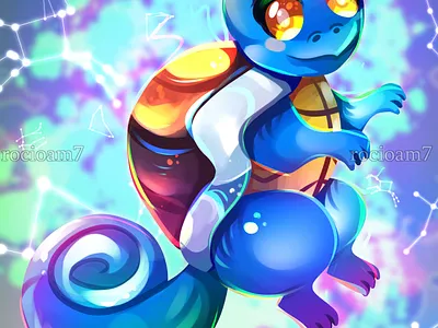 Squirtle -Pokemon Fanart character digital art digitalart fanart fantasy illustration pokemon rocioam7