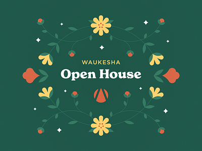 Waukesha Open House design floral illustration