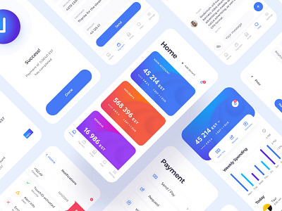 Mobile Banking App UI Map app balance bank card banking bar chart card chart chat clean credit card payment creditcard finance fintech interface mobile mobile app notifications ui uimap ux