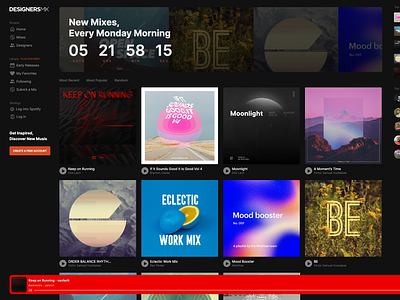 Designers.MX dark designers.mx music ui website
