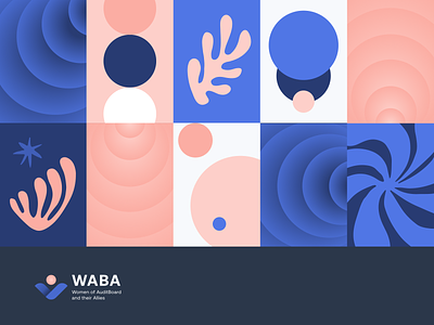 WABA Brand Refresh (Women of AuditBoard and their Allies) affinity groups allies auditboard circles company corporate culture geometric gradients matisse pattern vector women