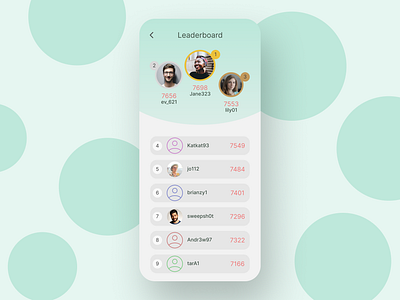 Daily UI Challenge 019- Leaderboard 019 dailyui dribbble gaming leaderboard mobile ui