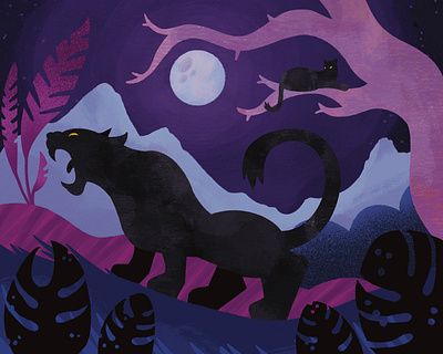 Panther Wallpaper background design fantasy graphic design illustration