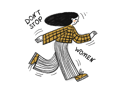 International Women's Day character illustration illustrator run running women womensday