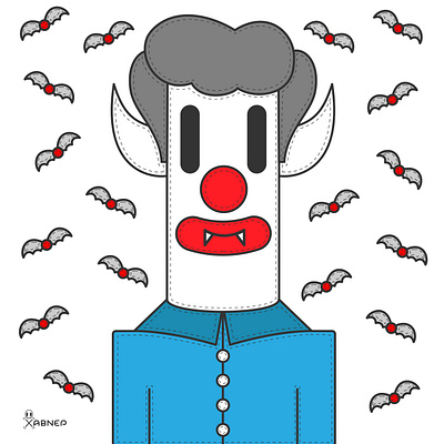 Vampire Clown clown dark digitalart digitalillustration flatart graphic design illustration nose vampire vector vectorart
