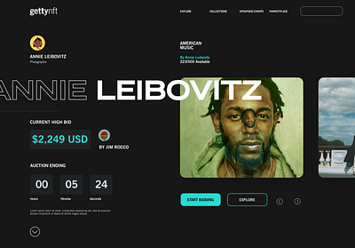 GettyNFT design desktop ui