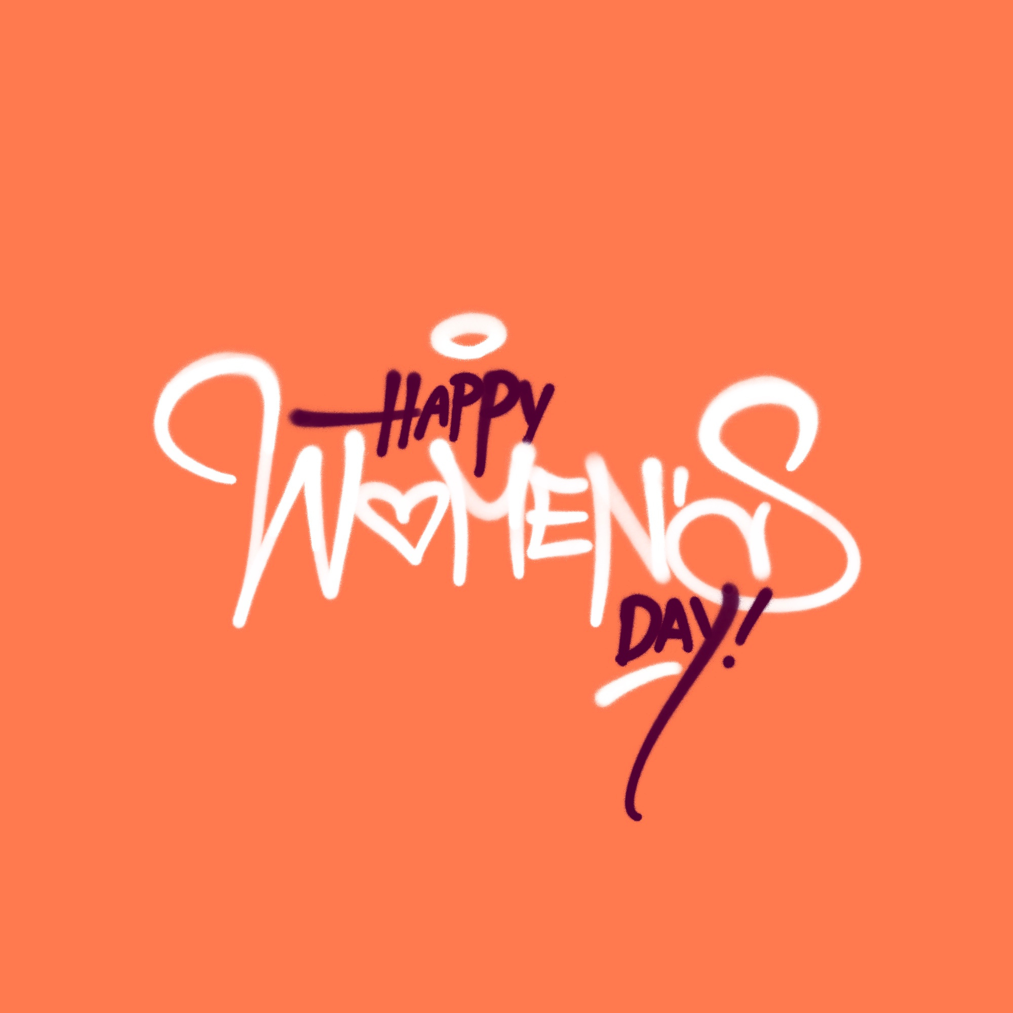 Happy Women's Day graffiti letras lettering letters procreate spray texture