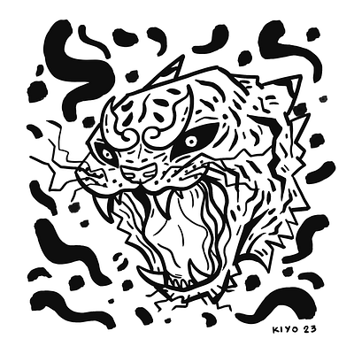 Illustration - Black Paint Tiger character design design digital art digital illustration graphic design illustration poster