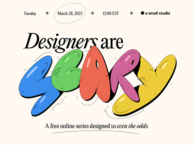 Designers are Scary! branding design education event free illustration job ui ux webinar