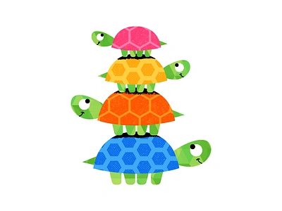 Tower Of Turtles adobeillustrator art artwork design dribbble illustration patterns textures turtles vector