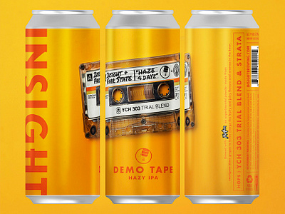 Insight Brewing: Demo Tape Beer Label beer branding craft beer design graphic design label label design packaging packaging design print