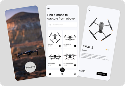 Drone App - Concept daily ui challenge design design challenge drone drone marketplace marketplace