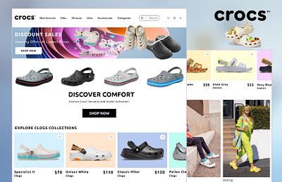 CROCS LANDING PAGE branding crocs figma graphic design landing page mockup photoshop ui