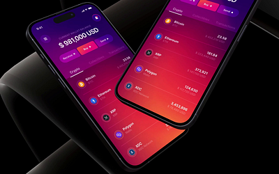 Crypto Wallet - Mobile app crypto cryptocurrency design mobile ui design wallet