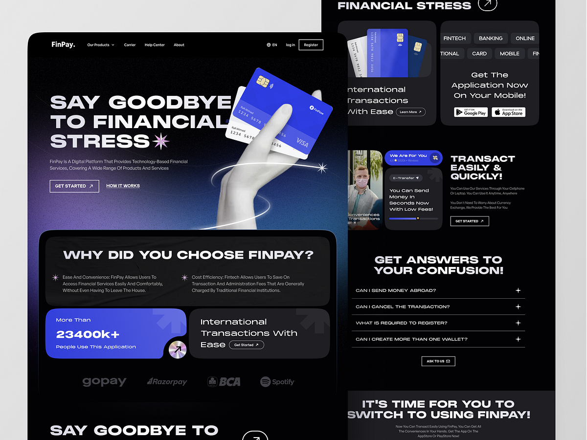 FinPay - Fintech Website Design 💸 by Rafi Rohmat for Odama on Dribbble