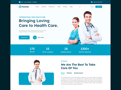 Medical Health Care Website Design app branding clinic discover doctor health health care homepage hospital interface landing page product design ui ux web web design website