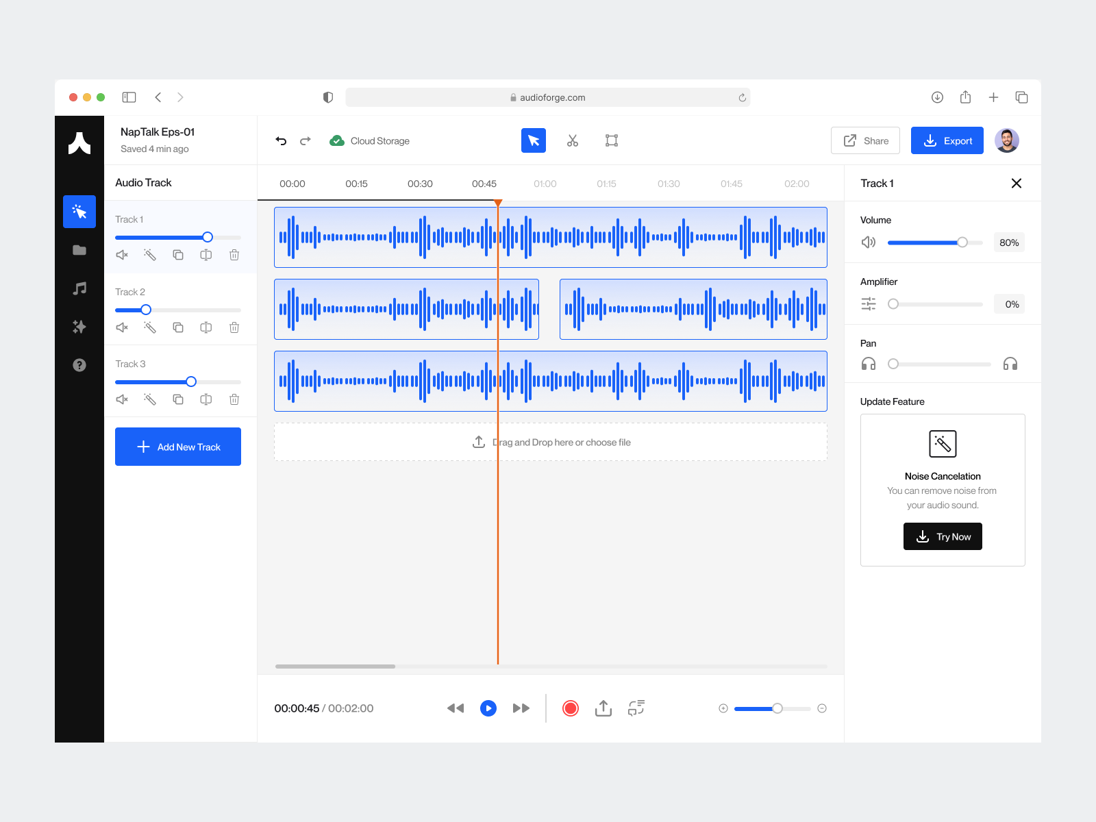 Audio Forge - Podcast Editing Dashboard by Razaan Shah for Elux Space ...