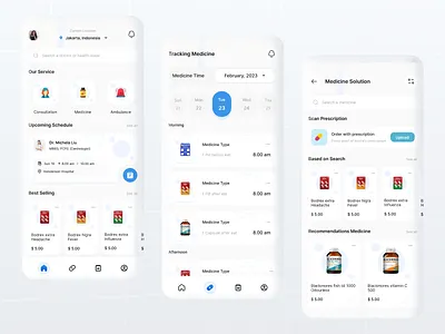 Hospital Mobile Application hospital design medicine tracking mental health mobile design product design ui design ux design ux research