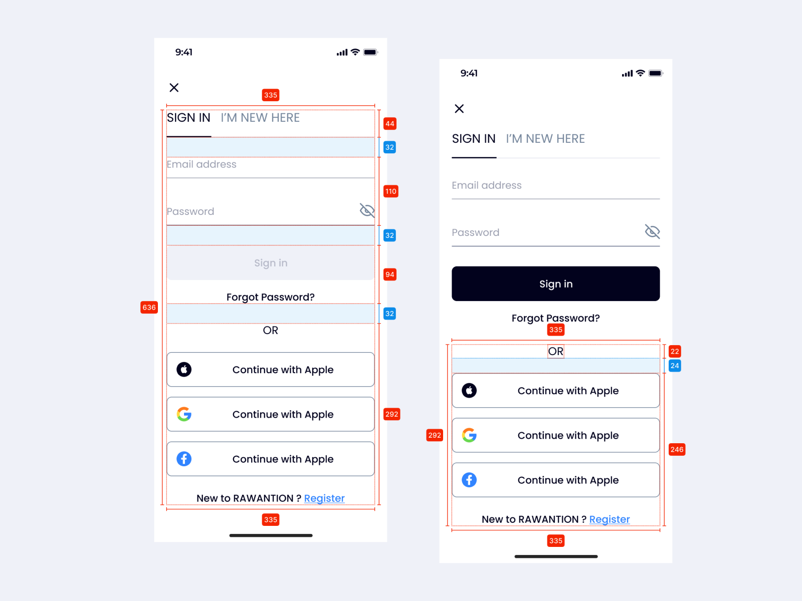 Luxury Fashion E-commerce App Doc app design doc design system dev grid mobile spacing system