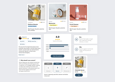 UI Components - Skincare Website beauty design skincare ui uidesign uiux ux