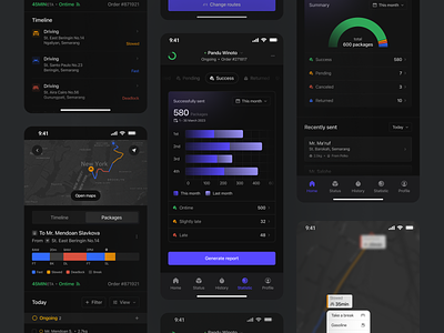 Crystal Gate - Shipment Managament App branding cargo chart courier deliver delivery design frieght logistic logo map mobile shipment shipping track tracking ui ui design uiux