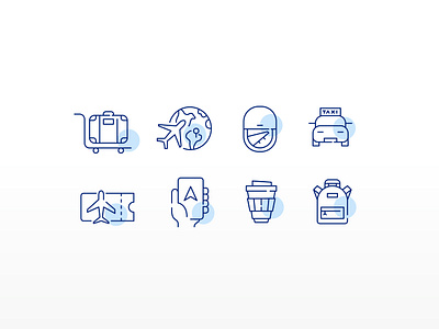 Travel icons set clean graphic design icon illustration line art ui vector