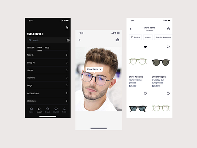 Luxury Fashion E-commerce App app design ecommerce eye glass ui fashion app luxury app mobile sunglass uiux uiux app