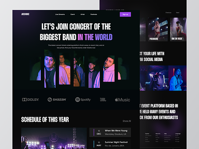 Music Event Landing Page designs, themes, templates and downloadable ...