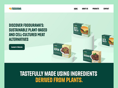 Foodurama Web Design plant based meat ui web design