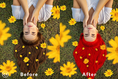 Changing Hair Color of the Subject advertizing branding graphic design logo photoshop social media