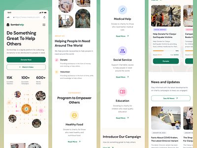 Sombohelp - Responsive View agency campaign charity chategories clean commpany crowdfunding donation fundrising helping hero landingpgae mobile modern non profit responsive sosial uiux volunteer website design