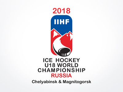 Logo U18 World Championship ice ice hockey iihf mountains puck russia sport sportbranding sportlogo