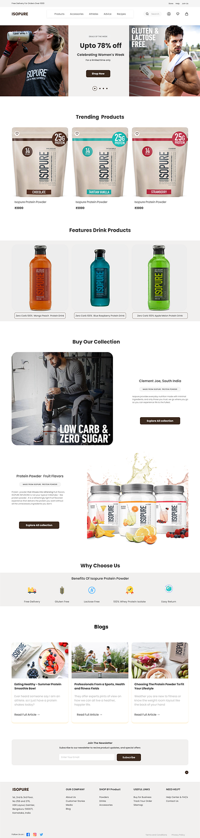 Protein related web home page app branding design logo typography ui ux