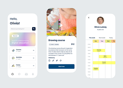 Learning Online App app design ui ux