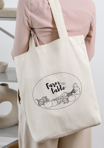 Farm To Table Tote Bag design graphic design illustration