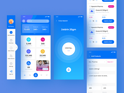 Pharmacy Retailer Sales App with Voice Search apps doctor figma medicine mobile apps pharmacy app product design products sale ui ux design voice search