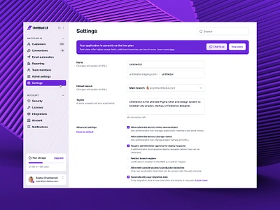 General settings — Untitled UI checkbox dashboard figma form forms preferences product design profile settings settings sidebar ui design user interface ux design