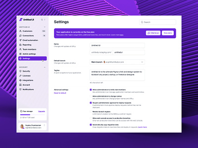 General settings — Untitled UI checkbox dashboard figma form forms preferences product design profile settings settings sidebar ui design user interface ux design