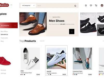 Kenizo landing page branding design typography ui ux