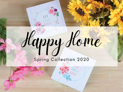 Happy Home Floral Decor design graphic design home decor illustration product design