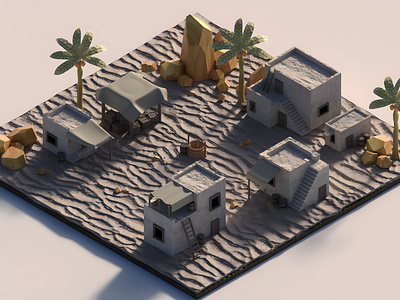 3D Isometric Desert Environment 3d 3dmodelling blender3d conceptart desert environment modelling